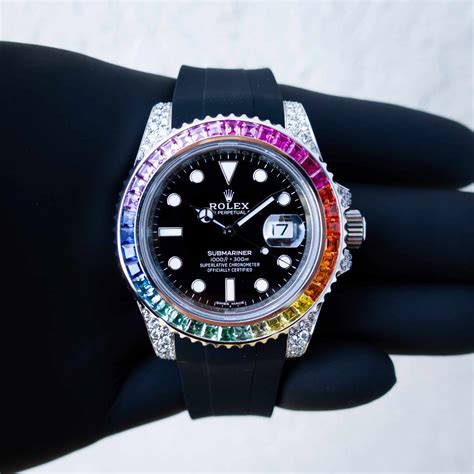 rolex with rainbow bezel.